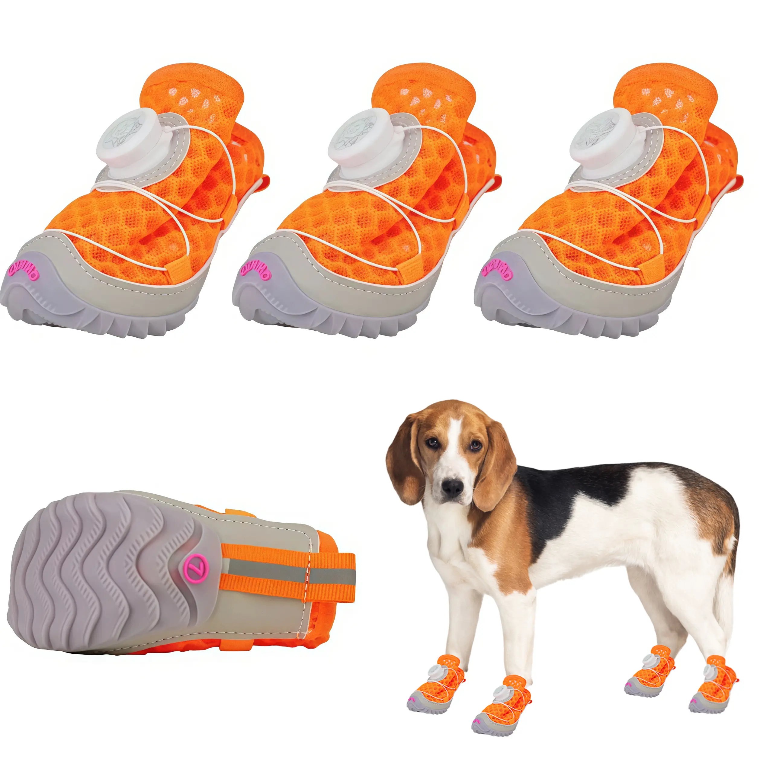 KIADOG Breathable Dog Shoes for Small/Medium Dogs Secure Buckle System Anti-Slip All Weather Protection High-Density Mesh Boots Waterproof Dual Protection
