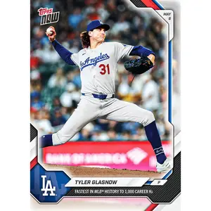 2026 Topps NOW MLB Tyler Glasnow - Fastest in MLB History to 1,000 Career Ks #167