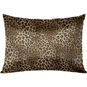 Fashion Leopard Cheetah Satin Silk Pillowca for Hair & Skin - Standard Size Soft Silk Pillow Ca with Envelope Closure - Print Satin Cooling Pillow Covers (20x26 in) - 1 Pack