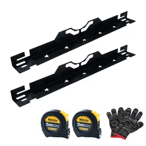 Heavy Duty Stainless Steel Tire Repair & Wheel Alignment Tool Kit - 2 Toe Plates, Dual Measuring Tapes, Wall-Mountable for Cars, Trucks