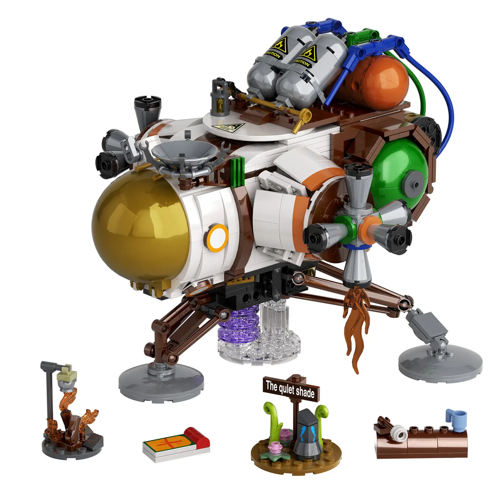 Classic Wild Spacecraft Building Blocks Set (879 pcs) – DIY Spaceship Toy Kit for Space Travel Fans, Perfect Halloween & Christmas Gift for Kids & Tee