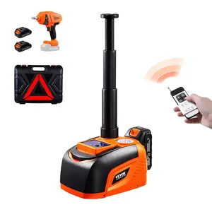 TikTokShopBlackFridayVEVOR Electric Car Jack Kit Wireless, 5 Tons /11000 lbs, Cordless Remote Control Hydraulic Car Jack with Electric Impact Wrench & Lithium Battery, Tire Change Replacement with LED Light