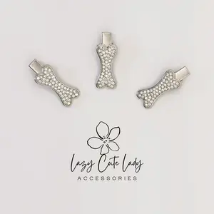 Mini Sparkle Bone Hair Clip – Crystal Dog Bone Barrette for Pet Lovers
