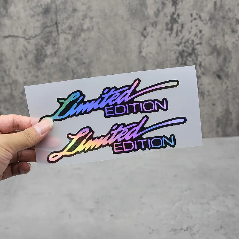 Limited Edition Car Sticker, Trendy Gradient Design, 16cm Long, Universal Fit, Perfect for Street Style & Display