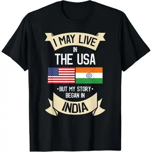 American Flag UAD Indian India Gift Roots T-Shirt  Pure Cotton Graphic Tees Menswear Top: Gifts for Men & Women