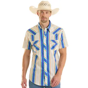 ROCK&ROLL MENS STRIPED BRUSHED SHORT SLEEVE SHIRT- BMN3S08657