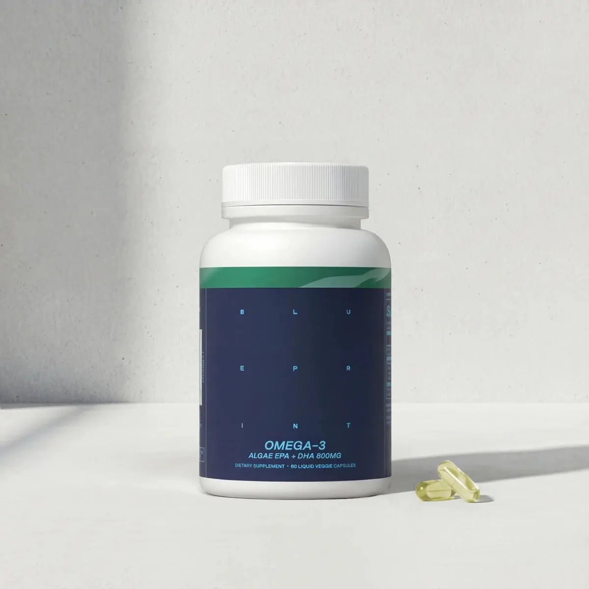 Blueprint Bryan Johnson Vegan Omega-3 - Algae-Based DHA/EPA Omega-3 Softgels for Brain, Heart & Joint Health, Non-GMO, Sustainable
