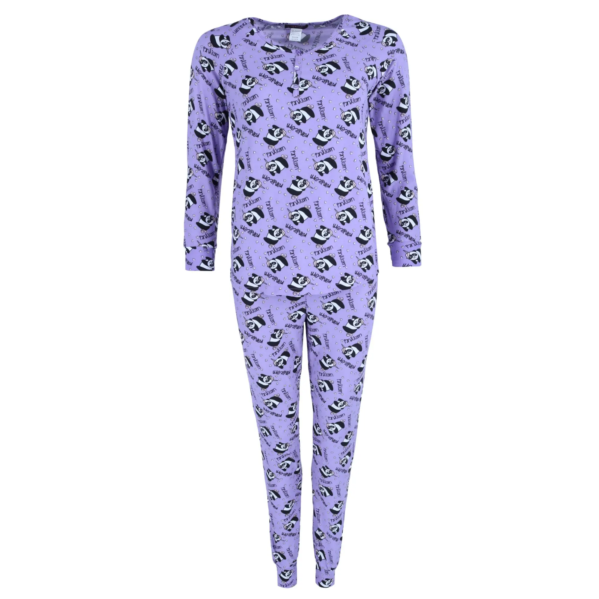Grumpy & Gorgeous Pajama Set for Women, Soft Panda & Unicorn Print Loungewear with Long Sleeve Matching Top and Drawstring Joggers, Nightwear, Cute, Graphic, Pyjama Bottoms, Matching Sets