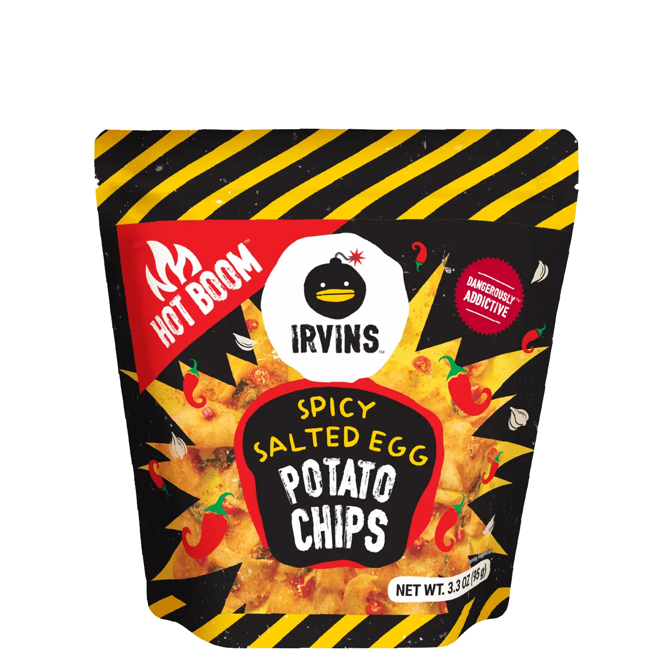 Hot Boom Spicy Salted Egg Potato Chips (3.3 oz) Hot Boom Spicy Salted Egg Potato Chips (3.3 oz)