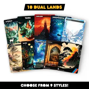 Dual Lands Set - 9 Styles to Choose From - Proxy/Playtest Dual Lands Set for Commander EDH/cEDH Collectible Card Hobby Packs Guaranteed Booster Packs Card Pack Tcg Booster Packs