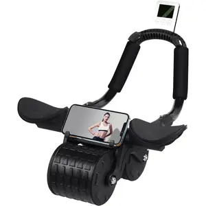 Ab Roller Wheel,with Timer Automatic Rebound Abdominal Wheel,Elbow Support Abs Roller Wheel Core Exercise Equipment