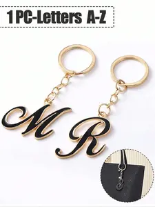 1pc Letter A-Z Gold Irregular Keychain, Simple Design, Texture, Bag Accessories, Friend Gift, Mother Gift, Suitable For Keychain Car Accessories, Women's Keychain Bag, Bag Pendant, Bag Charm Keychain