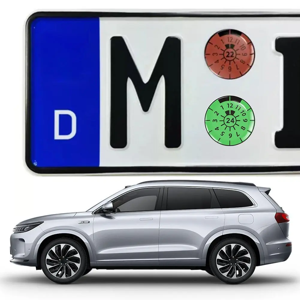 3D Gel Domed Sticker German License Plate Inspection Sticker 2pcs L3M6