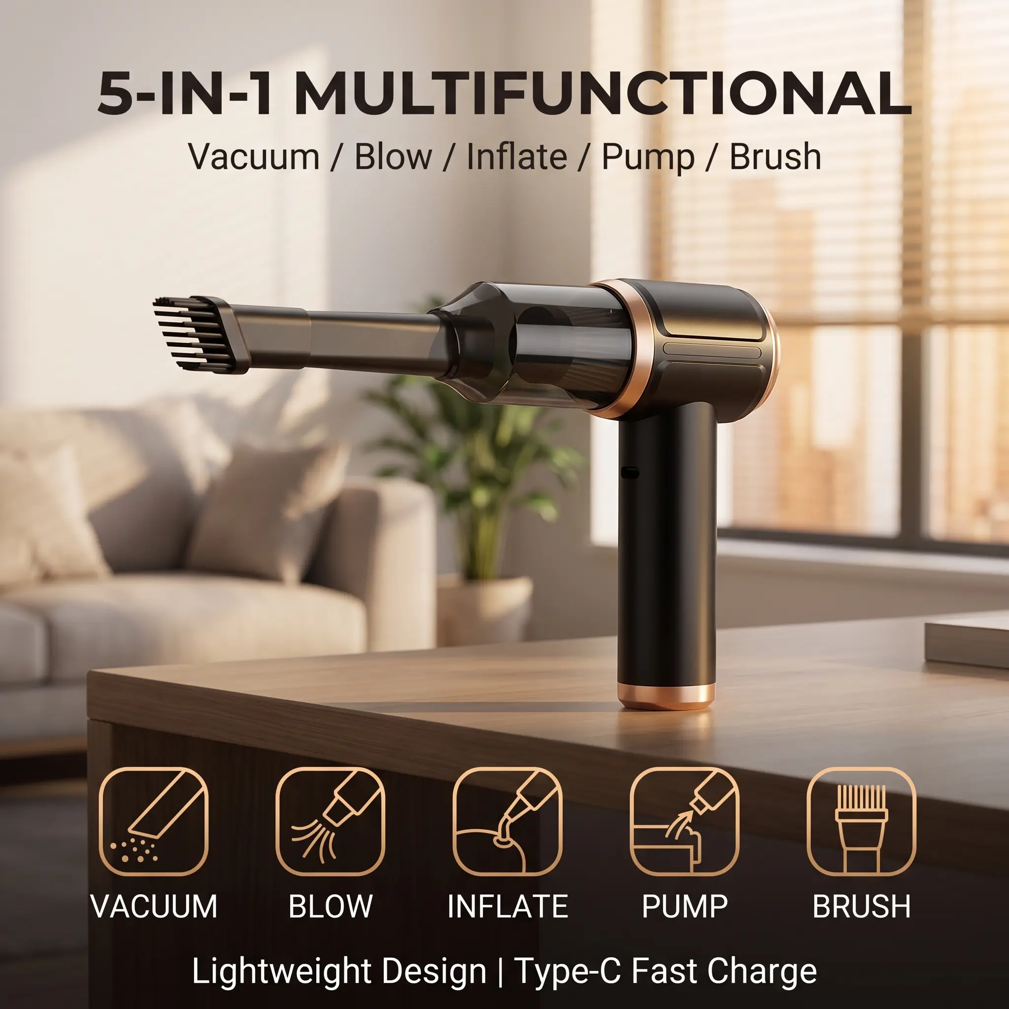 Handheld Car Vacuum Cleaner, Cordless Portable Car Vacuum and Air Duster High-Power Wireless Handheld Car Vacuum Cleaner, equipped with two filters and multiple nozzles, suitable for cars, homes, offices, and pets.