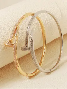 Fashionable Minimalist Bangle Bracelet, Fashion Jewelry for Party, Daily Clothing Decor, Trendy All-match & Exquisite Jewelry for Birthday Gift