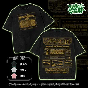 RED DEAD REDEMPTION II: WHEELER RAWSON Double Printed Unisex Washed T-Shirt graphic tees Top Streetwear, Game Lover, Men Gift, Graphic Tee