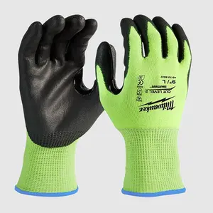 Milwaukee 48-73-8921B 12PC Medium High Visibility Cut Lvl 2 Poly Dipped Gloves