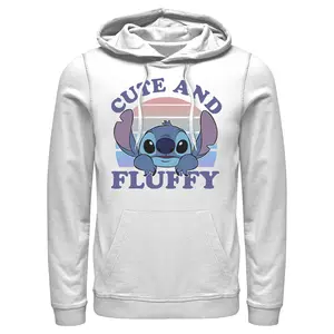 Men's Lilo & Stitch Cute and Fluffy Pull Over Hoodie