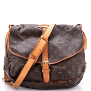 Pre-owned Louis Vuitton material Messenger Bags Saumur Handbag Monogram Canvas 35 by Rebag