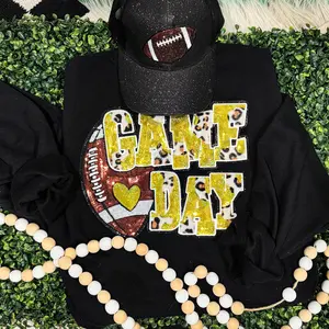 Gold Football Leopard & Sequins Patch