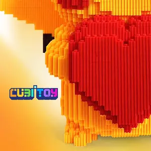CubiBRICK Animation Series Heart Pika (8,152 PCS) 3D Micro Building Block Model
