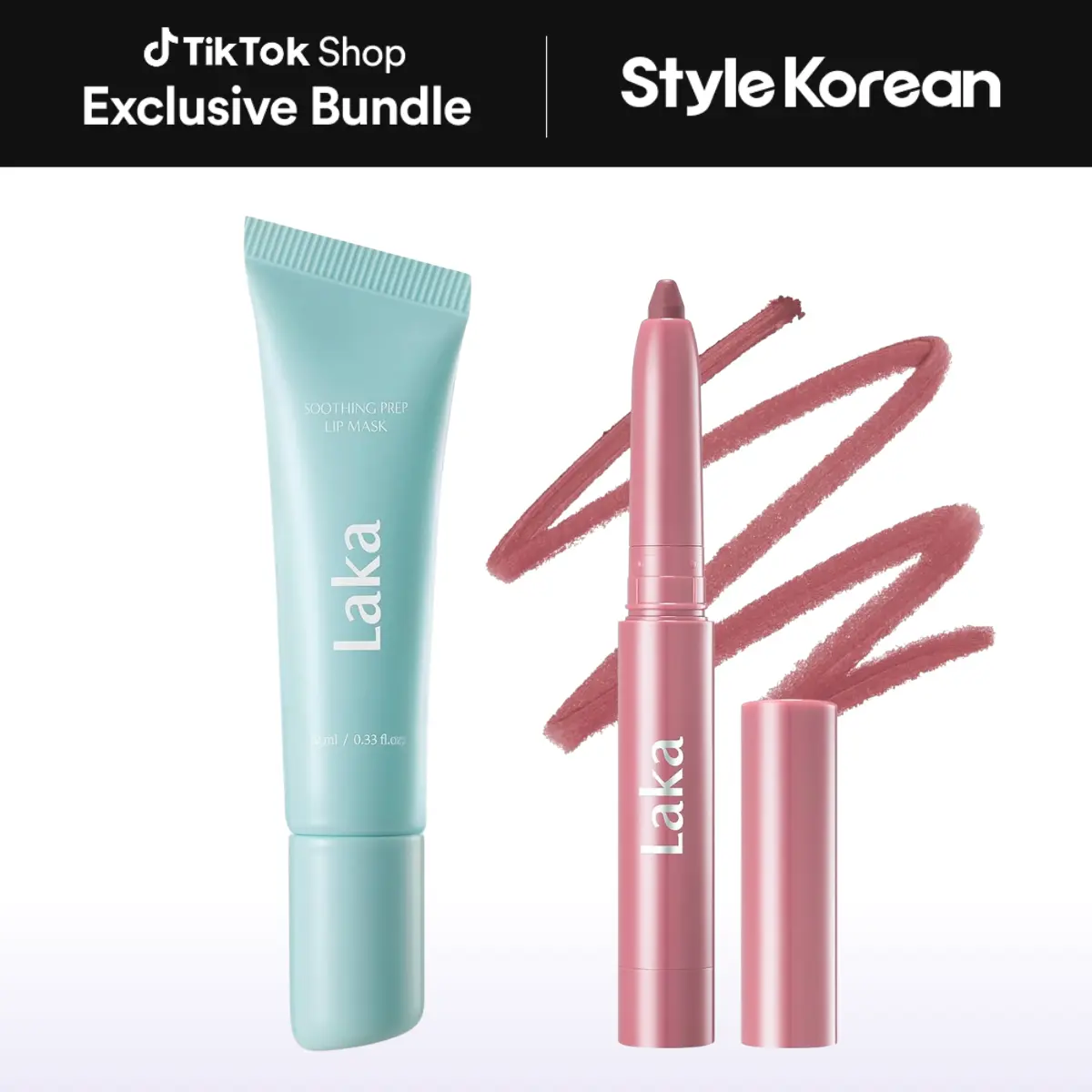 [Laka] Lip Prep Duo (Peel Off Lip Mask + Lip Liner) Gentle Exfoliator for Lips, Rich Cream Glide Texture, Semi-Matte Finish for Shaping Lips