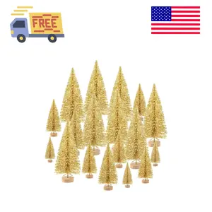 48 Pcs Mini Christmas Trees Bottle Brush Trees Tabletop Model Trees , Small Size Trees