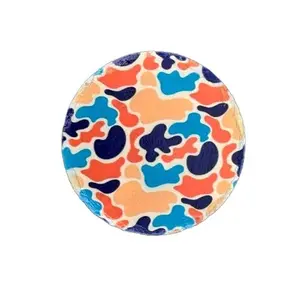 Camo Splash Slate Coasters Set of Four - High-Quality Natural Slate, Vibrant UV Printing, Non-Slip Padding, Waterproof Design Printed Tableware Stylish