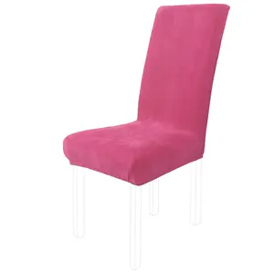 Unique Bargains Plush Dining Chair Cover, Parson Chair Slipcover Stretch Spandex Velvet Bar Stool Cover Protector Seat Cover Home Decor for Dining Room/Party/Kitchen/Wedding