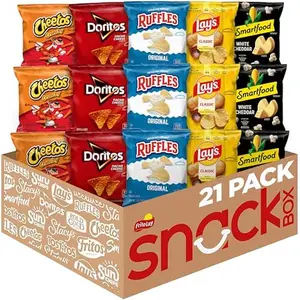 Frito-Lay Classic Mix Variety Pack Single Serve Snack Bags Pack of 21 Includes Doritos Nacho Cheese Cheetos Crunchy Ruffles Original Lay’s Classic & Smartfood White Cheddar Popcorn