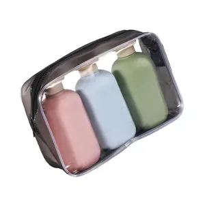 3pcs Convenient Leakproof Refillable Travel Bottles for Shampoo and Body Wash