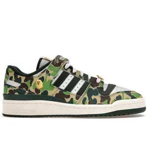 adidas Men's Forum 84 Low Bape 30th Anniversary Green Camo Basketball Shoes, from StockX