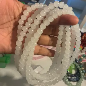 Kizzit-8mm white bead strand