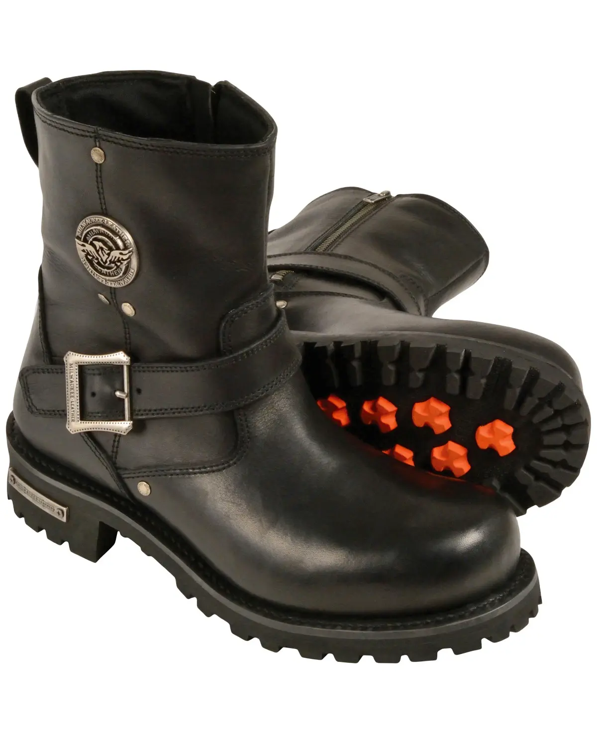 Milwaukee Leather Men's Men'S 6" Classic Engineer Boot Round Toe Wide - Mbm9040w