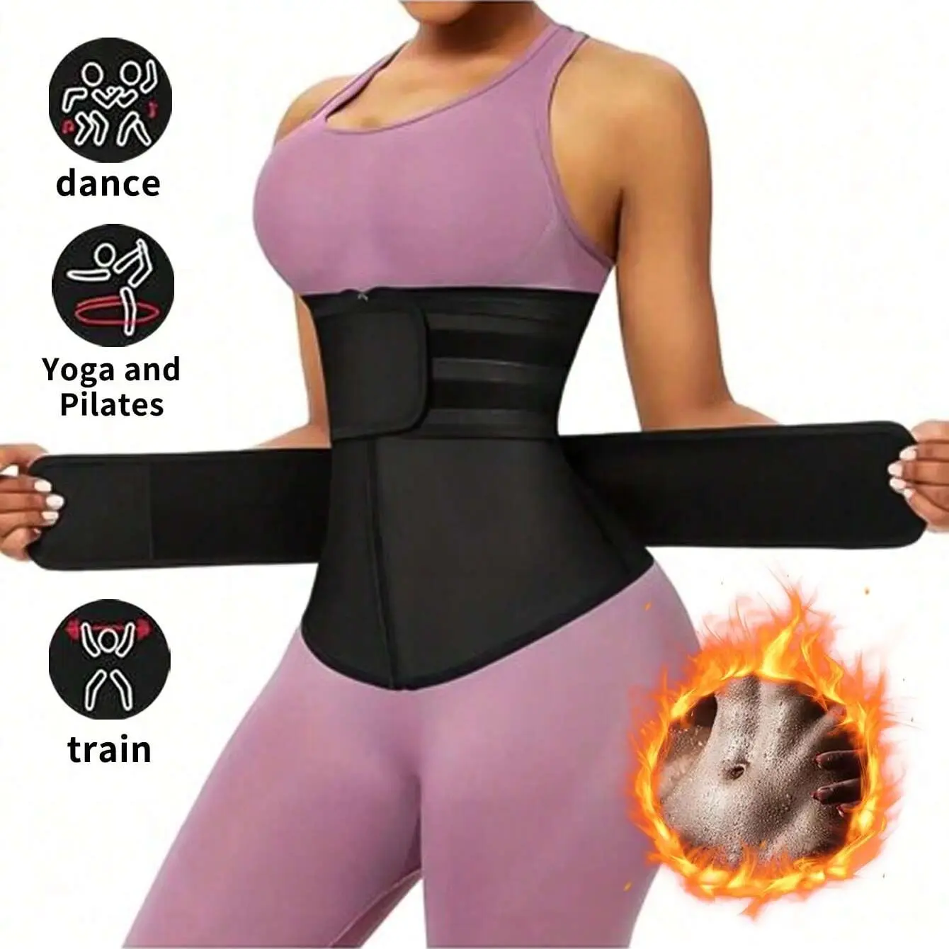 Women's Sports Waist Trainer, Abdominal Compression Belt, Waist Cincher Support for Yoga, Running and Workout, Fitness Waist Support, Gift for Friends