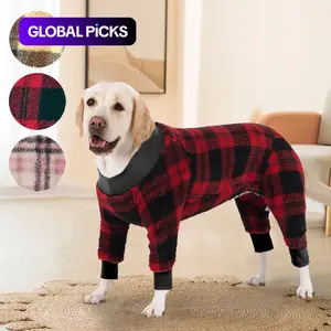 Plaid Pattern Pet Clothes, Soft Comfortable Pet Pajama, Warm Pet Clothing for Medium Large Dogs, Dog & Cat Clothing Supplies, Outfits, Costumes #GLOBAL PICKS
