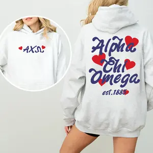 Custom Sorority Heart Hoodie Chi Omega Retro Crush Sorority Sweatshirt - Chi O Merch - Tri Delta - Big Little Reveal - Sorority Gifts - Sorority Apparel - Greek Sweatshirt