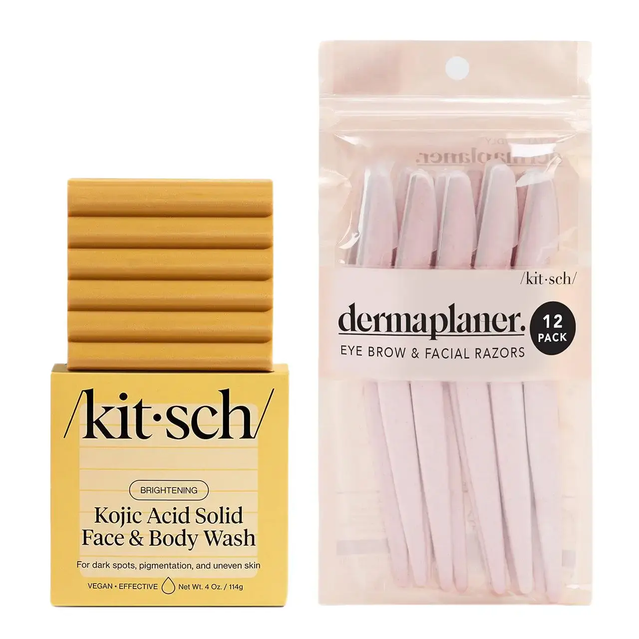 Kitsch Kojic Acid Face and Body Bar + Eco-Friendly Dermaplaner Kitsch Kojic Acid Face and Body Bar + Eco-Friendly Dermaplaner