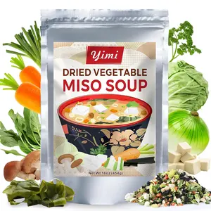 16oz Yimi Freeze-Dried Vegetable Mix – Ramen & Miso Soup Toppings with Tofu, Wakame, Spinach, Carrots, Mushrooms & Herbs