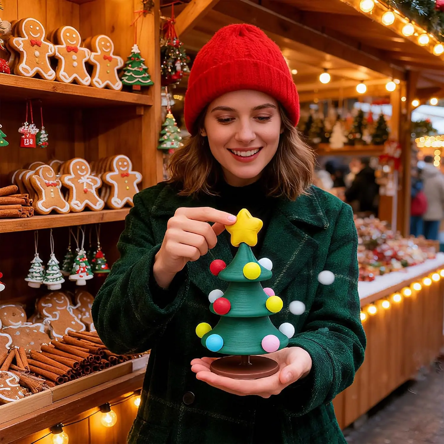 Dancing Spinning Christmas Tree，Figurine with Weighted Base for Dining Table Living Room Holiday Decoration Small & Large Christmas Decoration