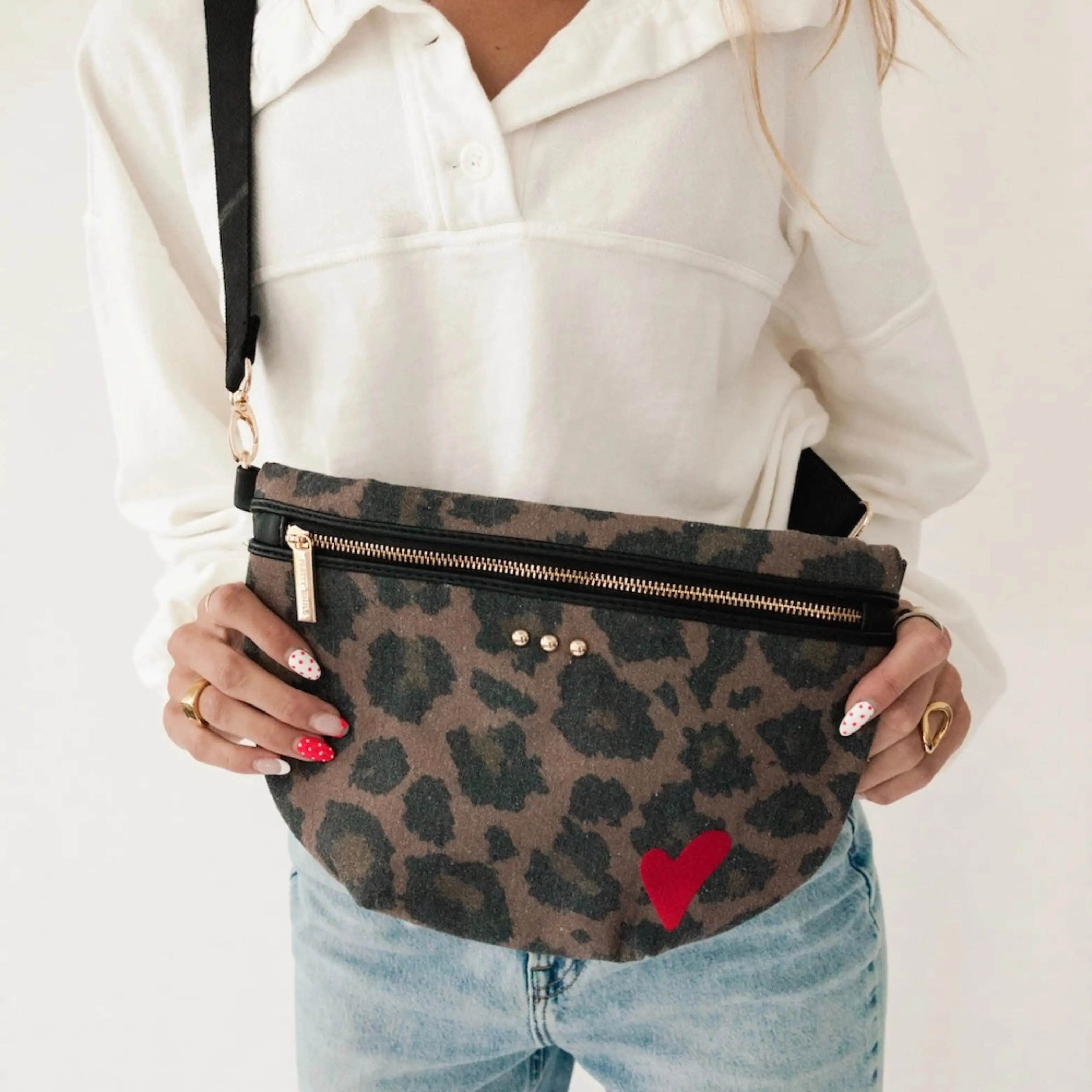 Pretty Simple Leopard Canvas Embroidered Bum Bag