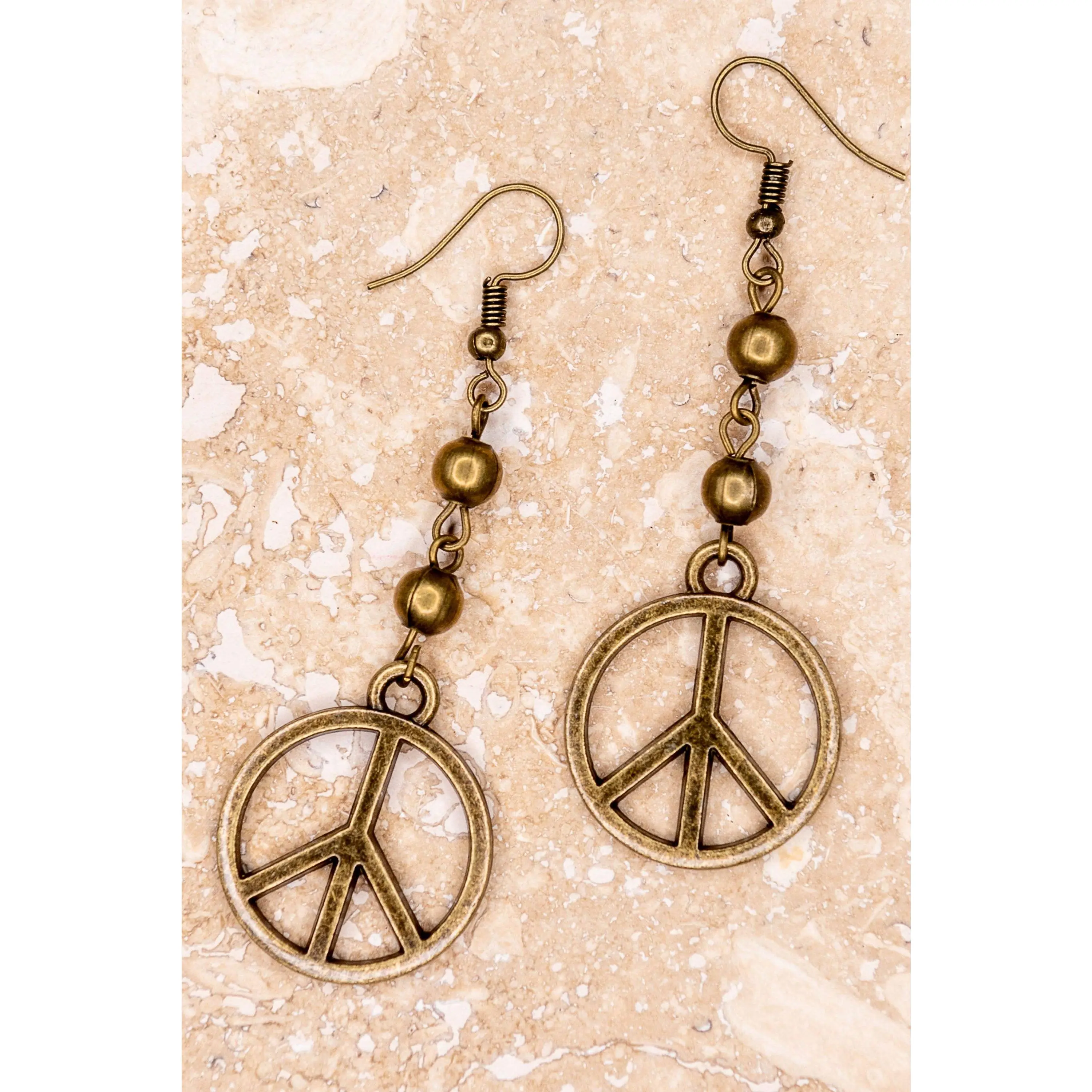 Peace Earring in Bronze