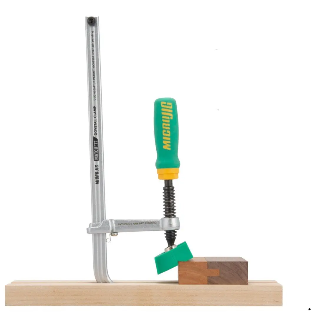 MICROJIG Matchfit DVC-850AP 2-In1, Track And In-Line Dovetail Clamp, Green