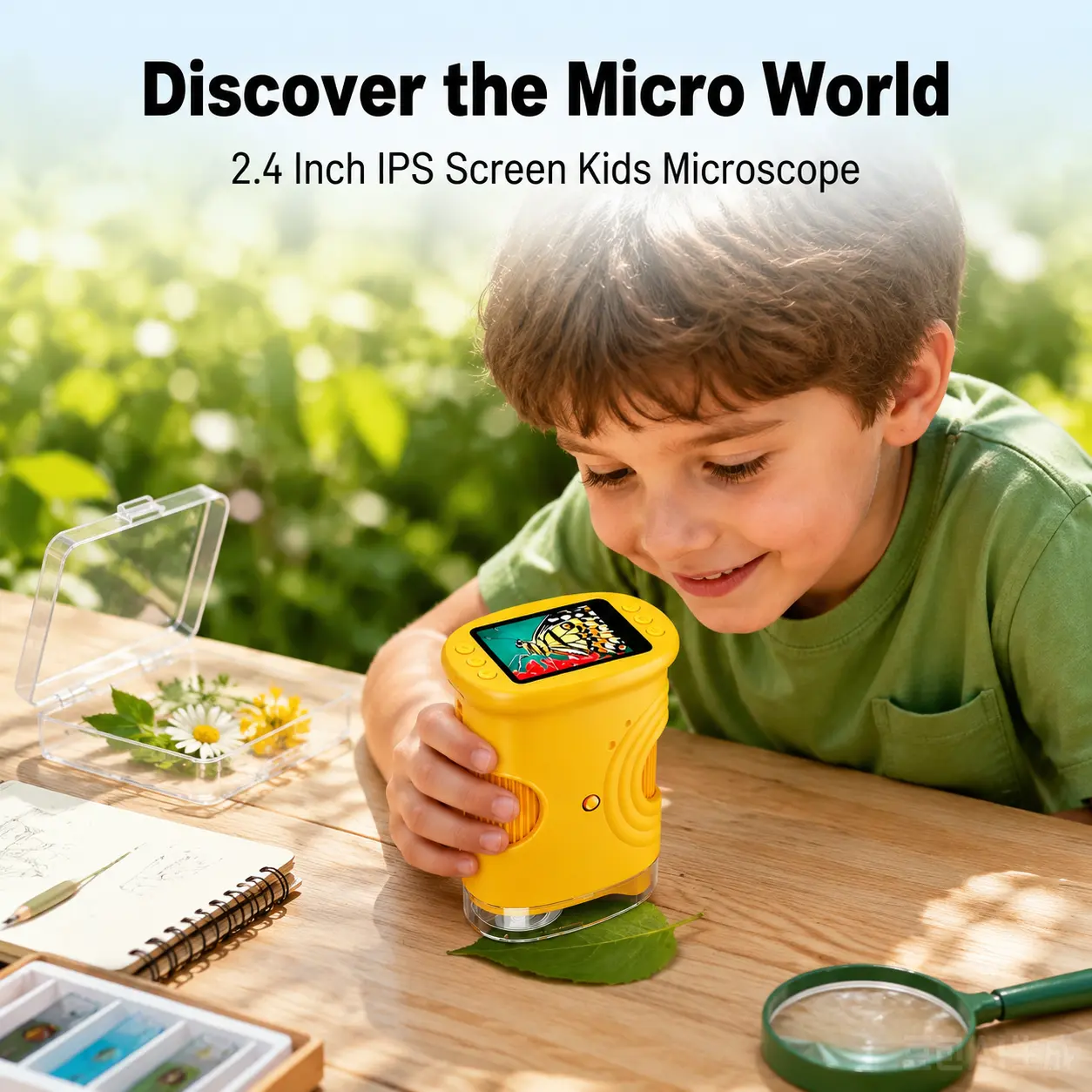 Kids Microscope with 2.4 Inch IPS Screen, Educational Science & Technology Toy for Exploration Learning (Toys & Hobbies Category)