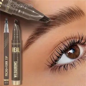 2PCS/SET Waterproof Mult Split Tip Eyebrows & 4 Split Pen Eyebrow Tattoo Pen，Waterproof, Sweat-Resistant, Long-Lasting,Easy to Use