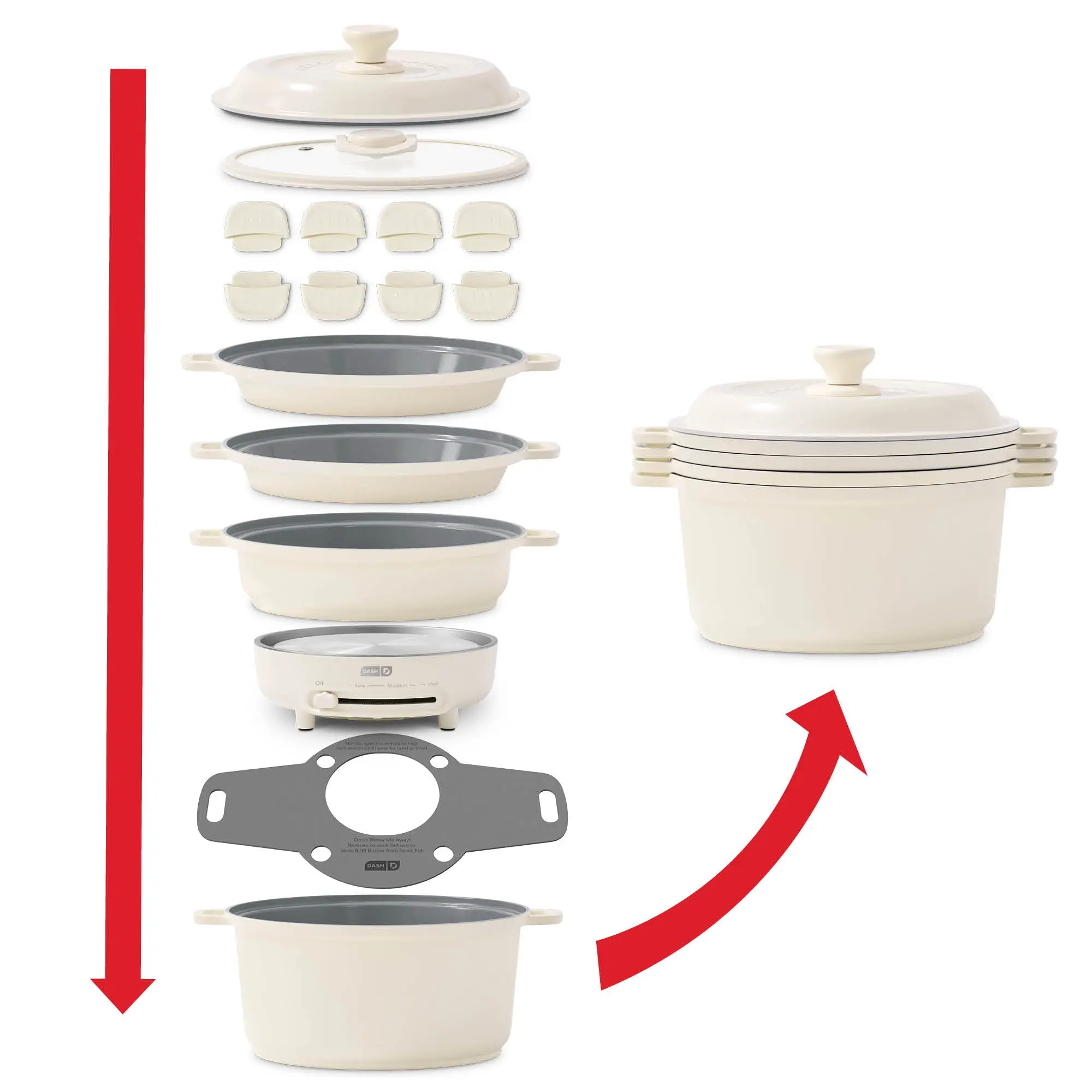 Stacks Ceramic Cookware Set with Electric Burner Stacks Ceramic Cookware Set with Electric Burner
