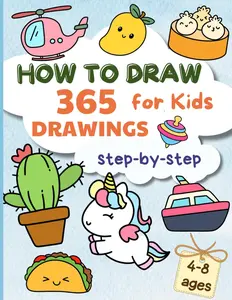 How To Draw 365 Drawing For Kids: Simple And Easy Step By Step Drawing Instructions Of Cute Things Every Day Of The Year