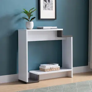 Contemporary Console Table with Two Open Shelves  & Grey  bedside furniture for bedrooms and living rooms