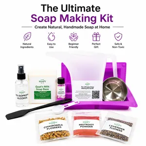 Lavender & Chamomile Ultimate Soap Making Kit for Beginners | Melt & Pour DIY Soap Craft Kit with Goat’s Milk Soap Base, Essential Oil, Soap Mold & Soap Making Supplies