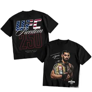 [🥊100% cotton]FIGHTRELIC UFC "250 Years of Freedom" Ilia Topuria Graphic T-Shirt – MMA Champion Fight Night Tee, UFC Fighter Streetwear Shirt, Oversized Unisex Cotton Sports Apparel, Retro Combat Sports Fan Merch, Gift for Him & Her, Made in USA